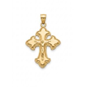 crucifijo dorado trinitas plata de ley con baño de oro zue joyas