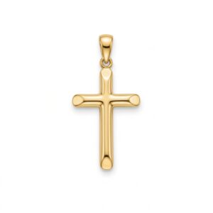 cruz silia plata de ley con baño de oro zue joyas