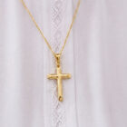 colgante cruz silia plata de ley con baño de oro zue joyas