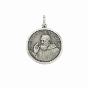 medalla padre pio de pietrelcina plata Zue Joyas