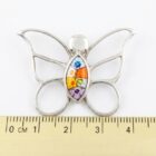 medidas colgante mariposa con cristal de murano millefiori plata de ley Zue Joyas