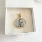 medalla escapulario sagrado corazon de jesus y anverso virgen del carmen plata de ley con baño de oro Zue Joyas