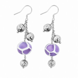 pendientes de cristal de murano lila y plata de ley stella lila Zue Joyas