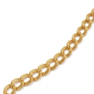 pulsera de doble eslabón plata de primera ley con baño de oro halo links