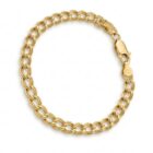 pulsera tipo hungarina de plata de primera ley con baño de oro